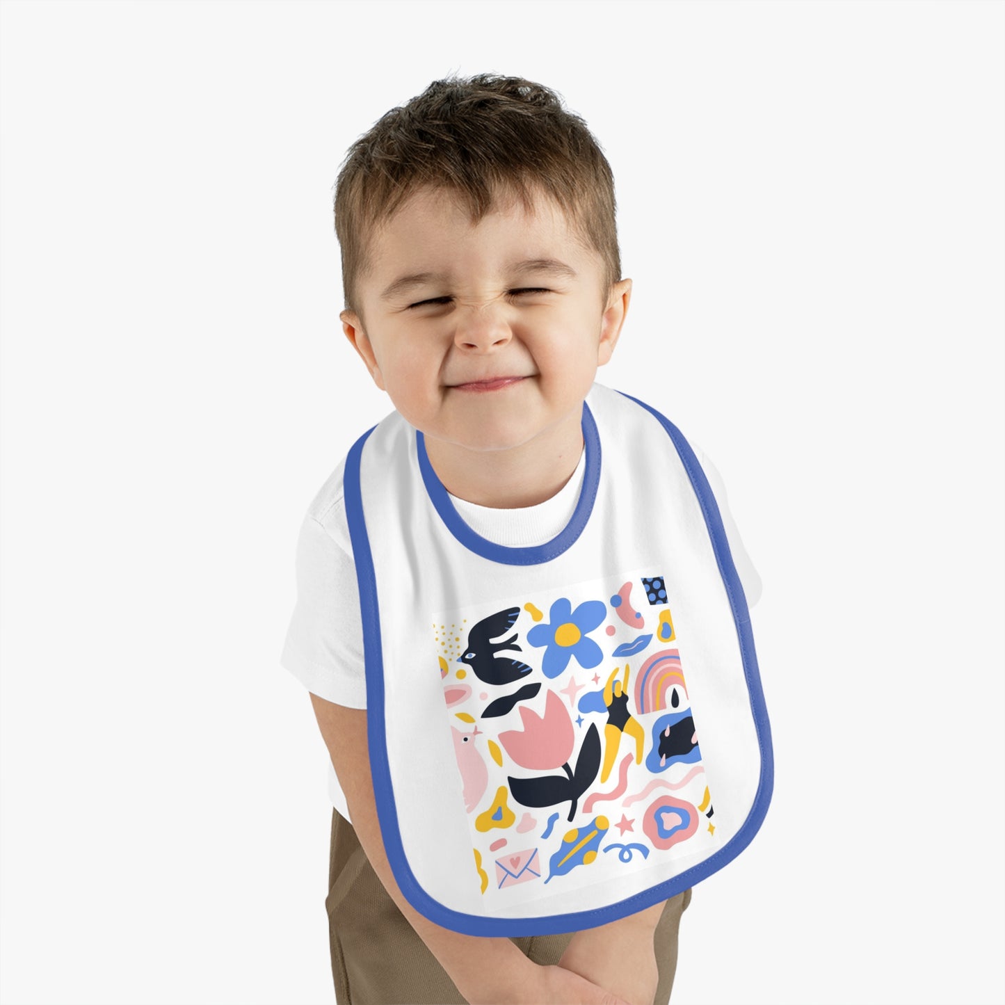 Baby Contrast Trim Jersey Bib